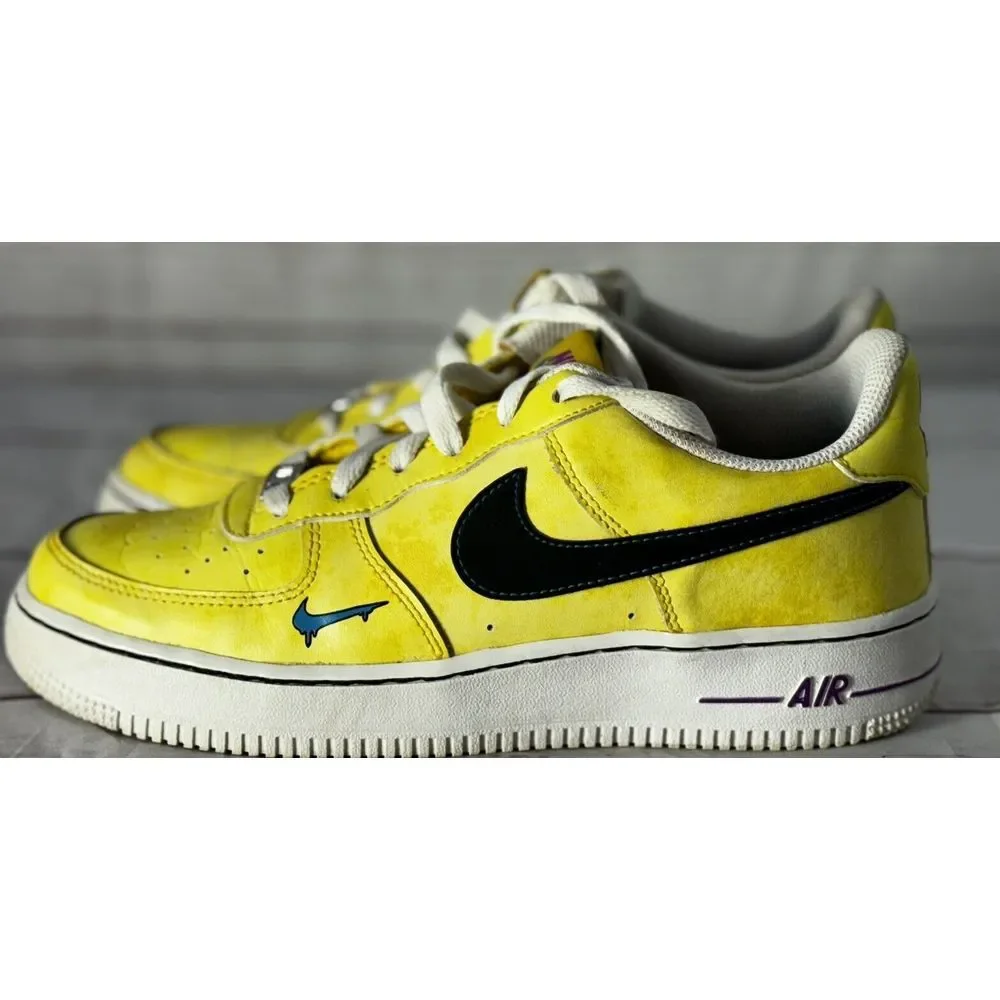 Nike Air Force 1 Low Peace Love and Basketball Size 7Y Yellow Black Women 8.5‎